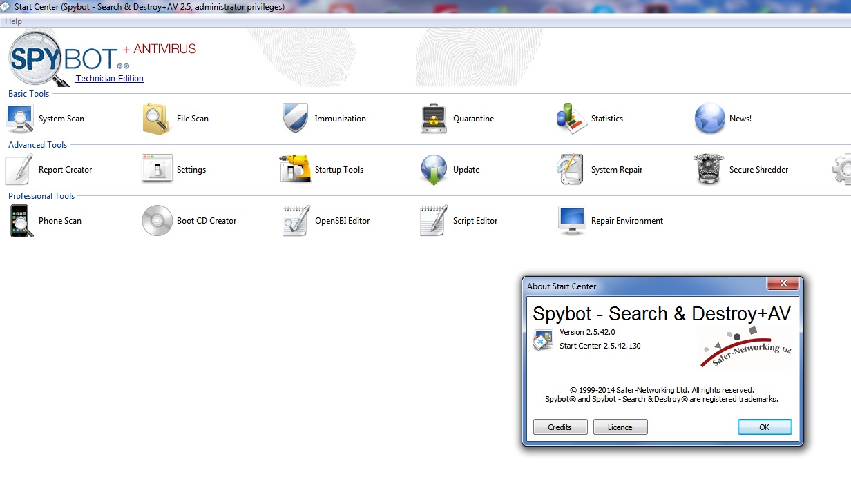 spybot search and destroy free license key