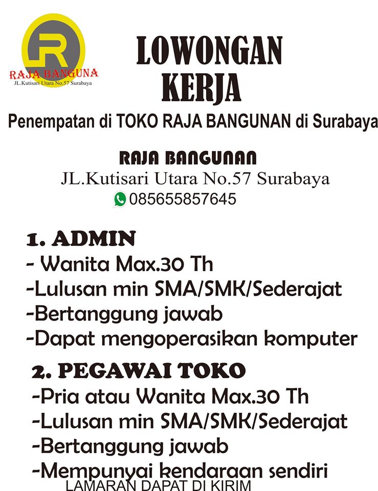 Lowongan Kerja Toko Raja Bangunan Sopir Truck Cv Sumber Prima Sejahtera Catering Marketing Ekspedisi Sales Mabb Pt Mitra Adiputro Bangun Bersama Lowongan Kerja Terbaru