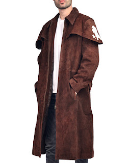 A7 Brown Coat in Suede Leather