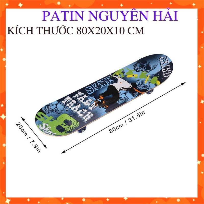 Ván trượt trẻ em 80cm gỗ phong ép 7 lớp ( Màu giao ngẫu nhiên), My Pham Nganh Toc