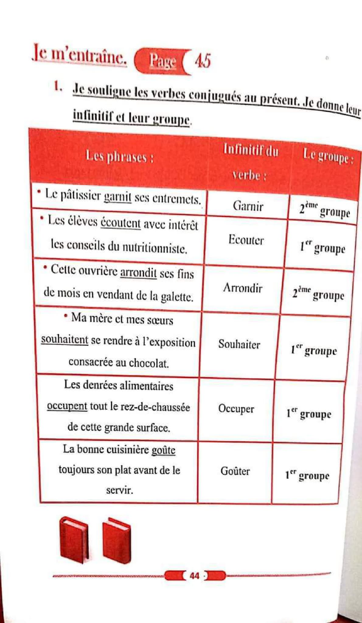 حل تمارين صفحة 45 الفرنسية للسنة الأولى متوسط الجيل الثاني