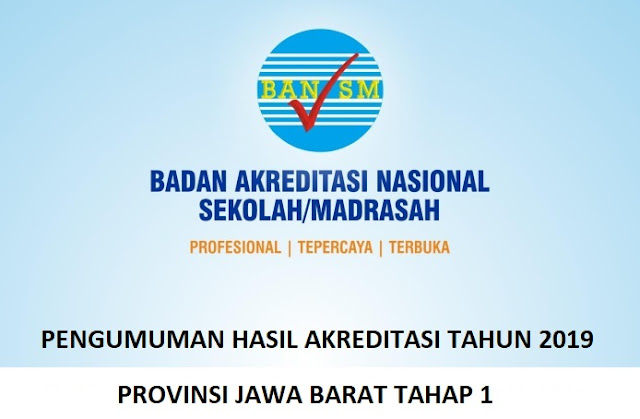 Download Pengumuman Hasil Akreditasi Tahun 2019 Provinsi Jawa Barat Tahap 1