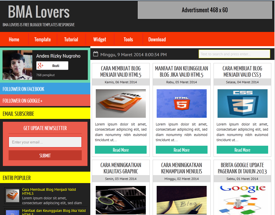 BMA Lovers Blogger Template