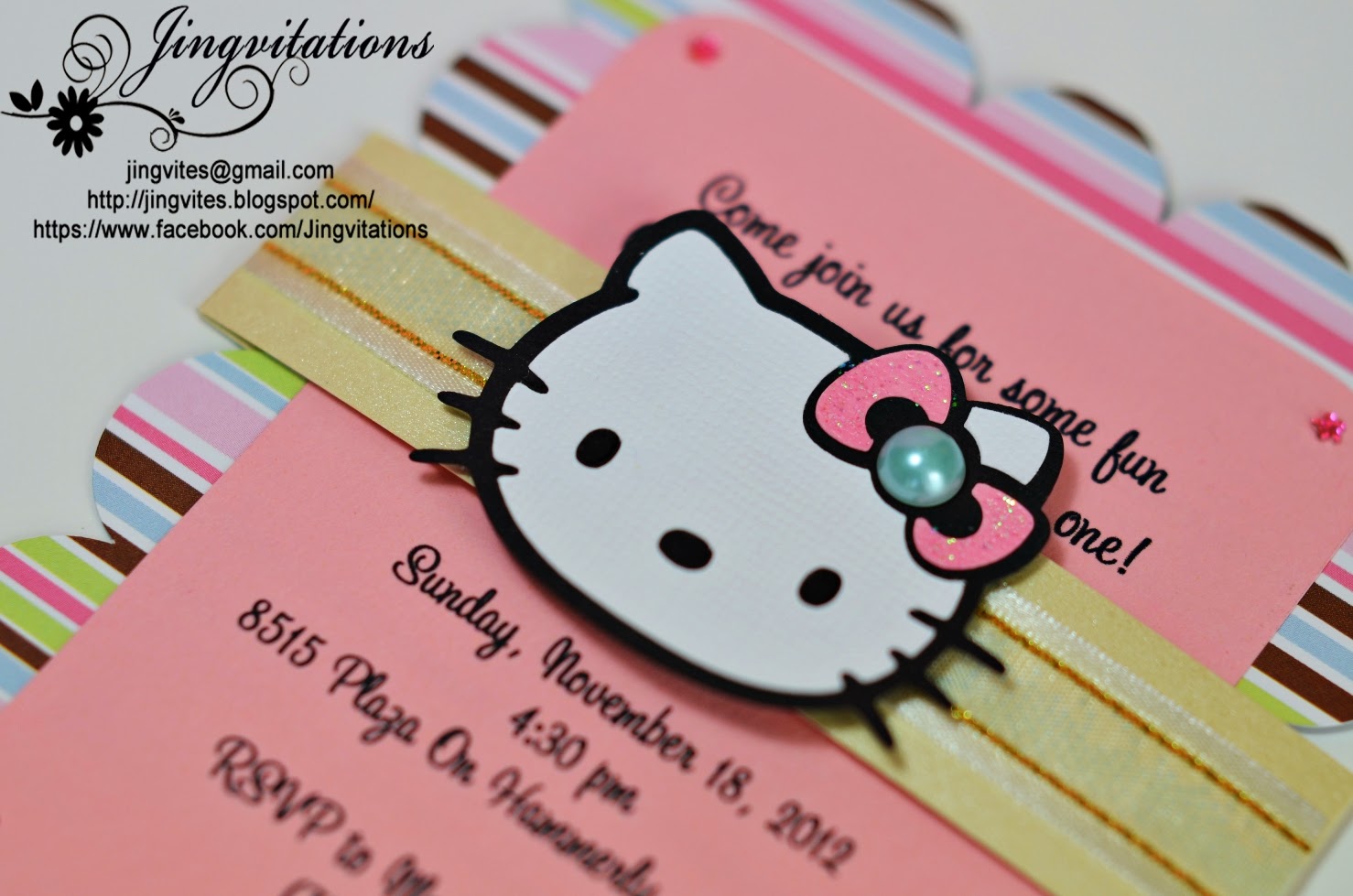 jingvitations hello kitty baby shower baptism birthday