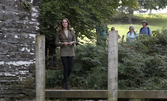 Kate Middleton wore a scottish wool, belted jacket by Really Wild Clothing. Kate wore boots by See By Chloe