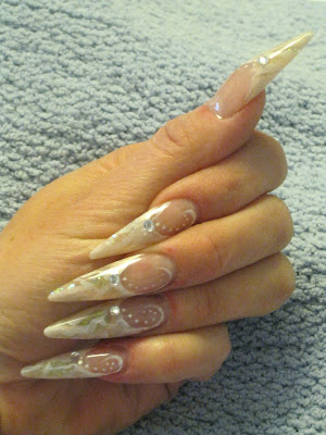 ...Make It With Me: White Lace Stiletto Nails.
