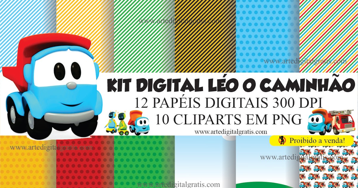 KIT DIGITAL LÉO O CAMINHÃO GRÁTIS - Arte Digital Grátis