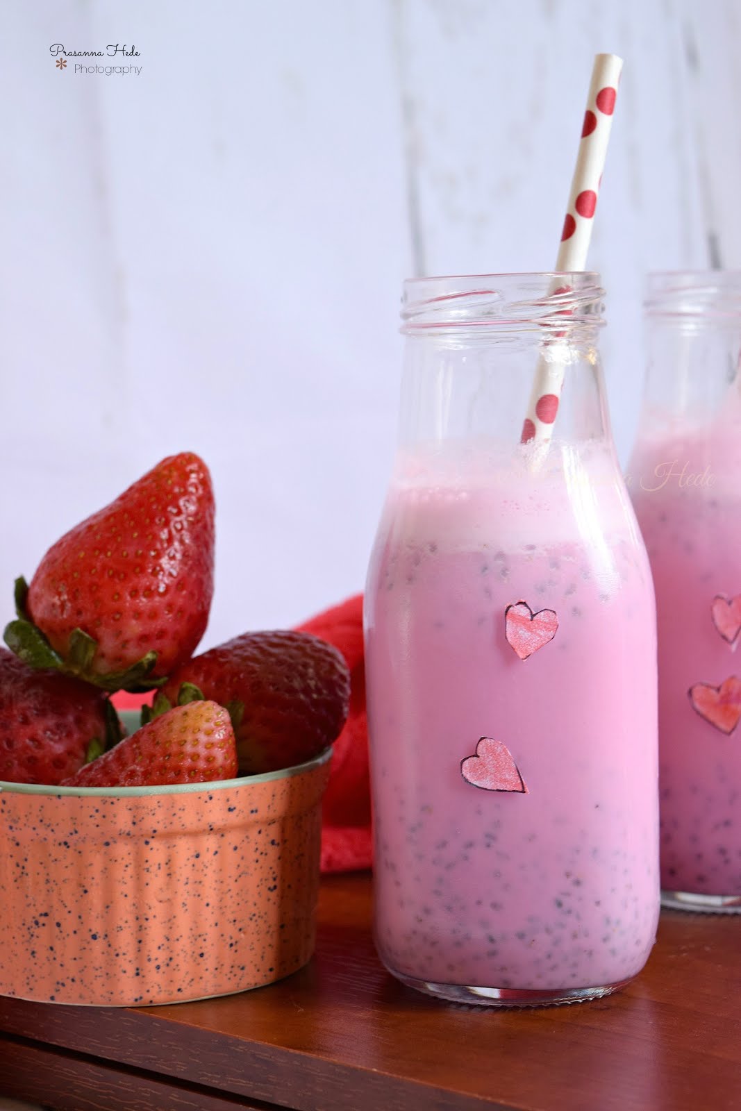 Strawberry Almond Milk Breakfast Smoothie(Love Potion Valentine's Special) Savory Bites