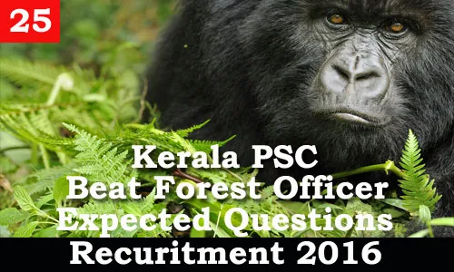 Kerala PSC - Expected Questions for Beat Forest Officer 2016 - 25
