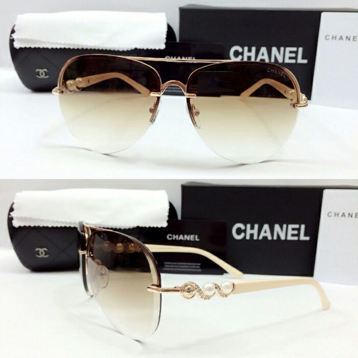 Kacamata Chanel Mutiara Cream fullset