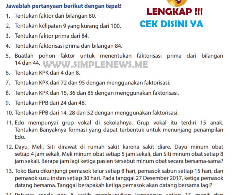 Lengkap Kunci Jawaban Latihan Soal Halaman 71 72 Kelas 4 Senang Belajar Matematika Kurikulum 2013 - Simple News Kunci Jawaban Lengkap Terbaru