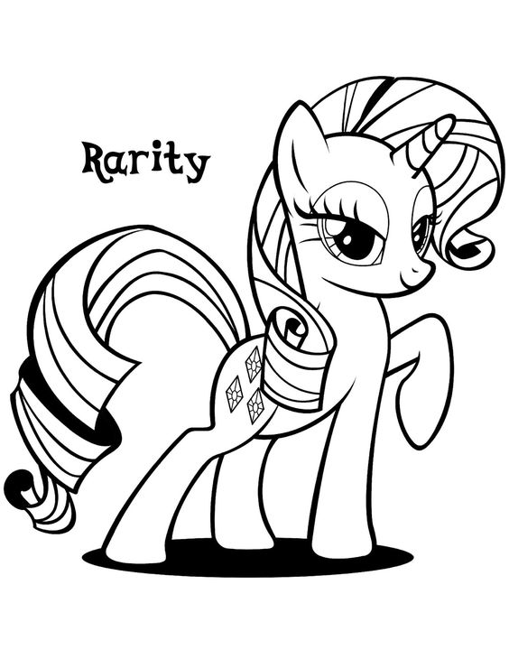 Tranh cho bé tô màu pony Rarity