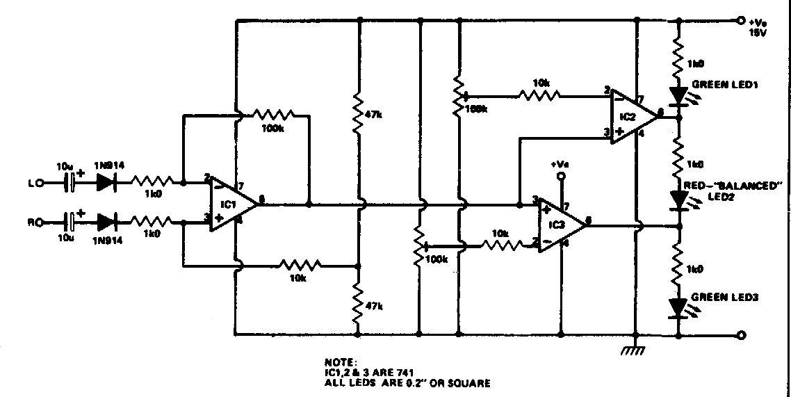 AmplifierCircuits.com: Stereo balance meter