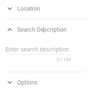 Search Description Option on Blogger Dashboard
