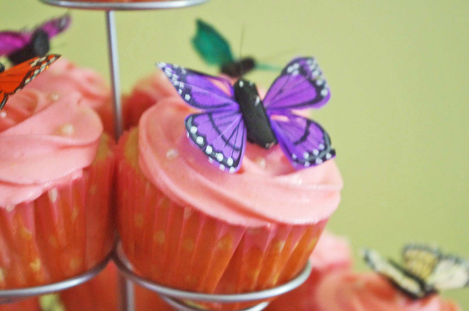 4 goodness bake!: Butterfly cupcakes for Miss Lizzie&amp;#39;s 3rd Birthday :)
