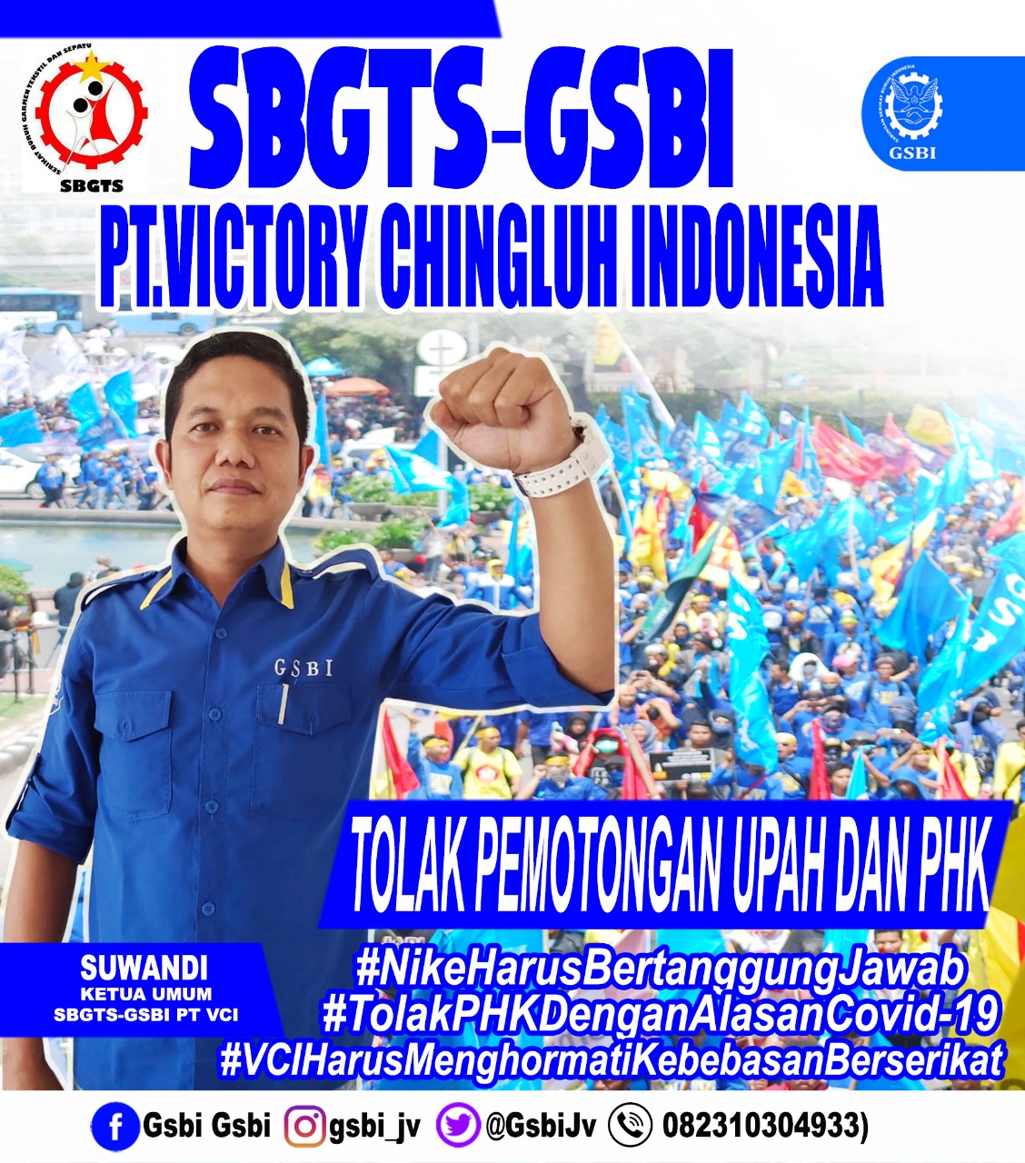 Gsbi Gabungan Serikat Buruh Indonesia Ini Alasan Sbgts Gsbi Pt Victory Chingluh Indonesia Menolak Pemotongan Upah Dan Phk