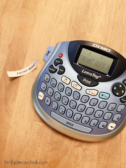 DYMO label maker for storage bins