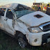 Caminhonete Hilux capota na BA-233, entre Ipirá e Itaberaba