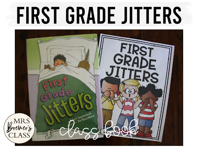 First Grade Jitters book study activities with Common Core aligned literacy companion activities, a class book, and craftivity for Kindergarten and First Grade