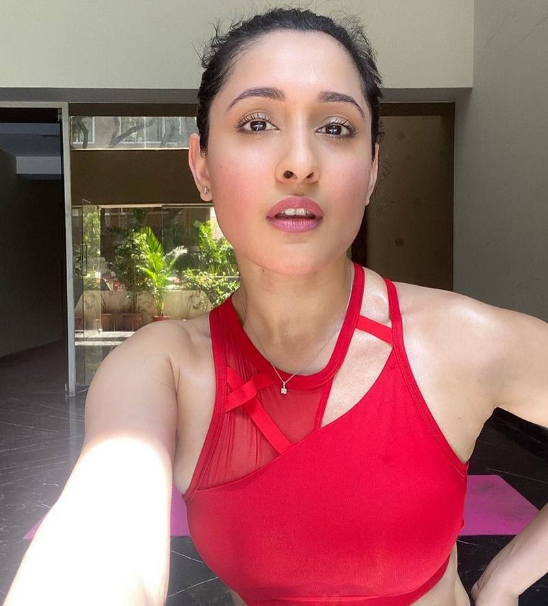 Celebrity Pics Pragya Jaiswal Hot Boobs In Red