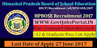 Himachal Pradesh Board of School Education Recruitment 2017– 216 Clerk, Computer Operator