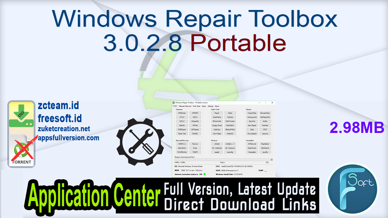 Windows toolbox. XP Repair Tools CD.