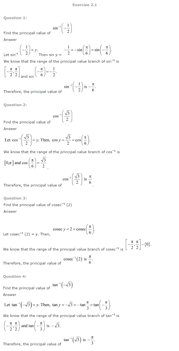 NCERT Solutions For Class 12 Maths Solutions