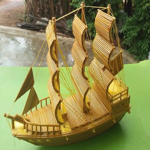 Handmade Thuyền Buồm Tăm Tre, Món Quà Độc Đáo