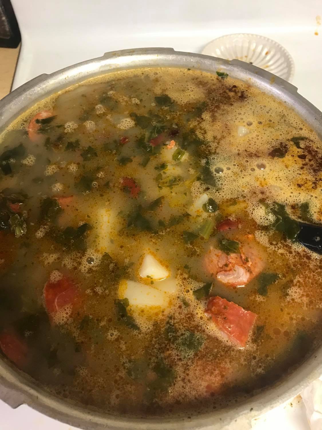 The "Secret" is Gratitude Ten Minute Portugues Kale and Kidney Bean Soup