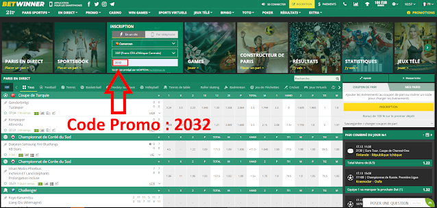 code promo betwinner