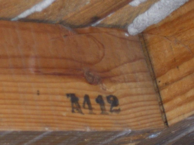 sears letter number combo mark on framing lumber of Sears Hamilton in Novi Michigan