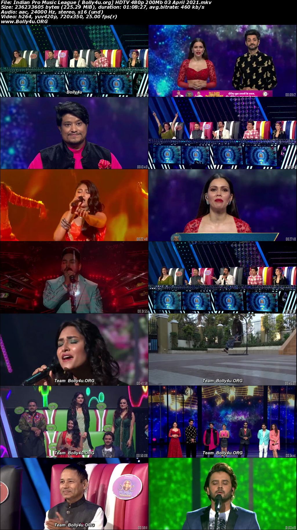 Indian Pro Music League HDTV 480p 200Mb 03 April 2021 Download