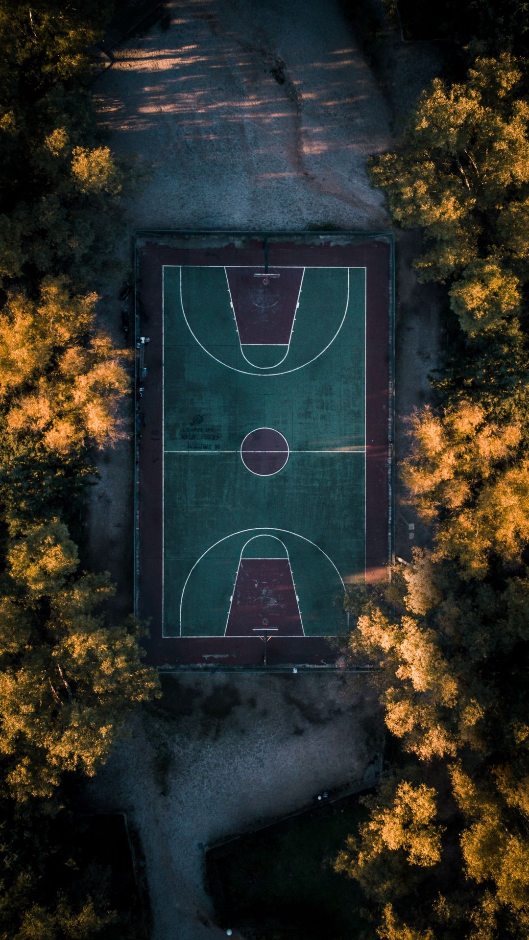HD Wallpaper Basketball Court, Trees, Aerial View iPhone Wallpapers