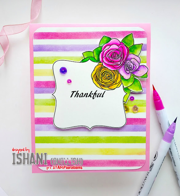 Stamplorations, Digital stamp, Copic markers, Zig clean colour brush pens, stenciling, guest designing, Quillish, floral card, Everyday cards, Blossom frames digital stamp Stamplorations, heat embossing digital stamp