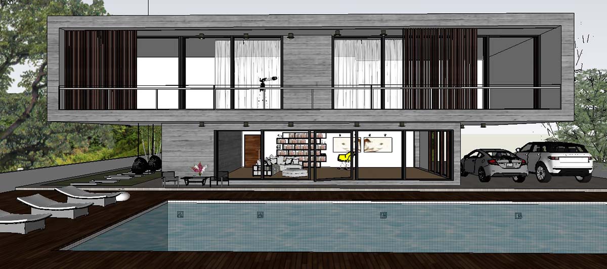 SKETCHUP TEXTURE: Excellent free sketchup model Concrete Block House