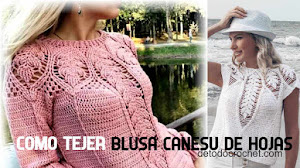 Cómo Tejer Blusa con Canesú de Hojas a Crochet 💕