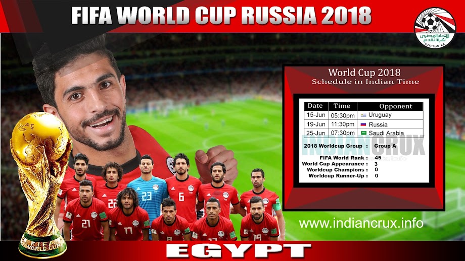 Egypt National Team Schedule and Results at FIFA World Cup 2018 Egypt National Team Schedule and Results at FIFA World Cup 2018