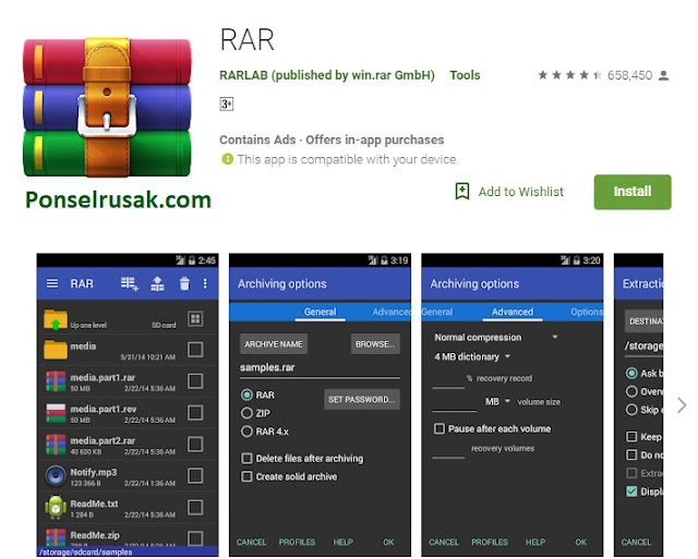 Aplikasi RAR Beberapa aplikasi untuk rar.