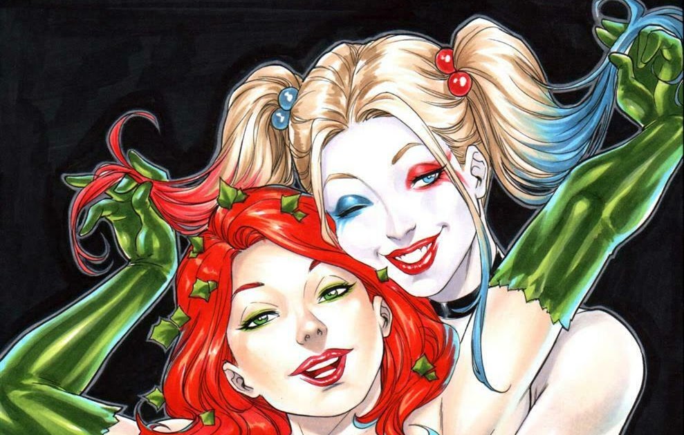 comicartgallery Poison Ivy, Harley Quinn by Fred Benes