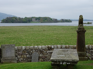 View over graveyard to Castle Island on Loch Leven.  Photograph by Kevin Nosferatu for The Skulferatu Project.