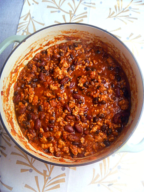 Everyone needs a basic chili recipe and this one that features ground turkey, beans, and a blend of spices will knock your socks off! - Slice of Southern