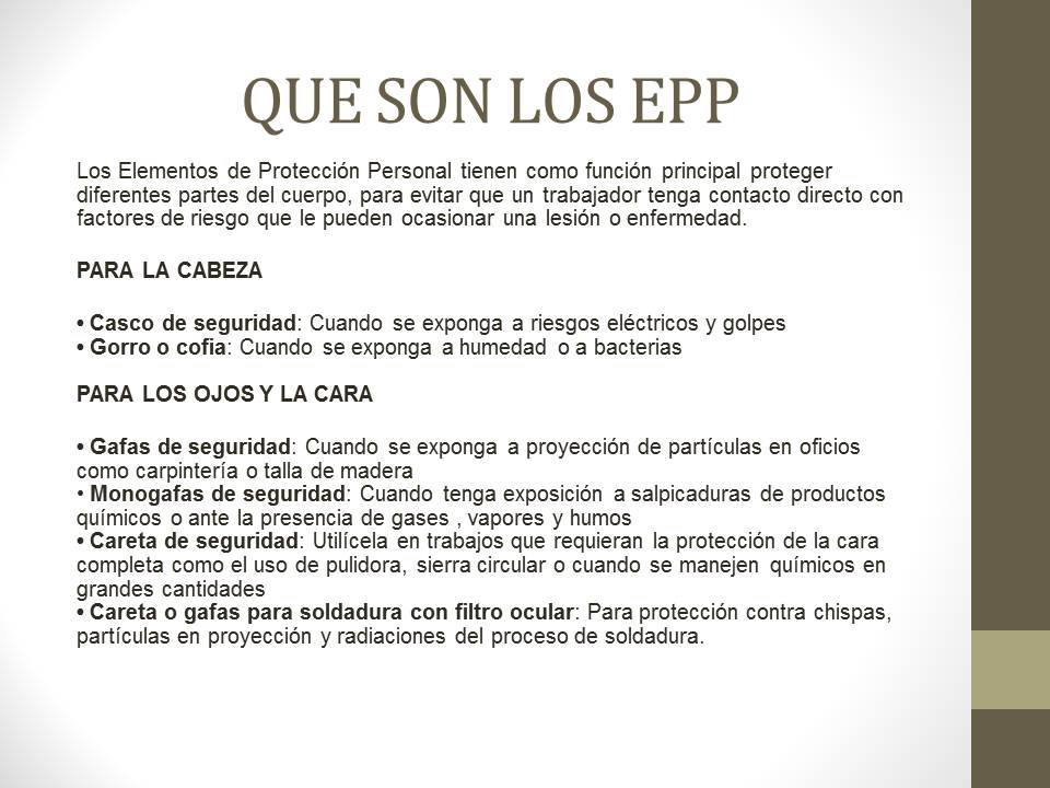 SEGURIDAD INDUSTRIAL QUE SON LOS EPP