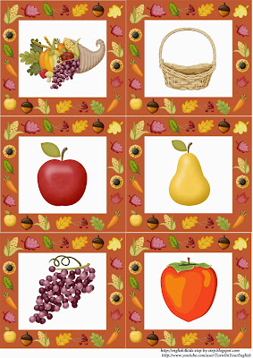 autumn fall fruits flashcards