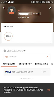Get 100rs cash back on freecharge 
