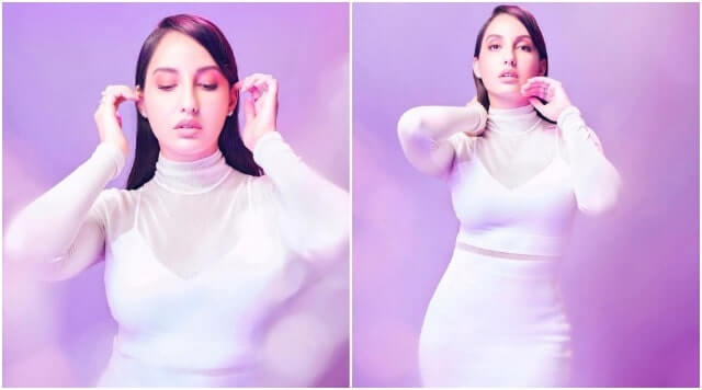 Nora Fatehi Looking Mesmerising In Stunning White Bodycon Suit. You Don't Want To Miss This!
