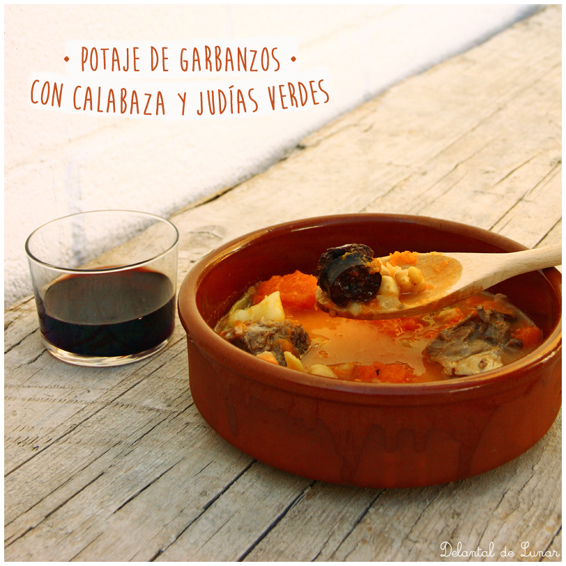 Foto: Potaje de garbanzos con calabaza y judías verdes