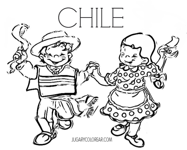 Colorear fiestas patrias Chile, panqueque, fondas… - Jugar y Colorear