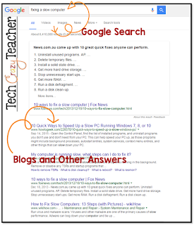 Using Google to find answers to problems 