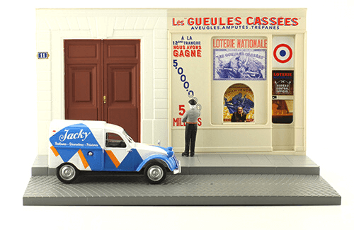 les plus beaux véhicules utilitaires, citroën 2cv fourgonnette 1:43 le peintre en lettre