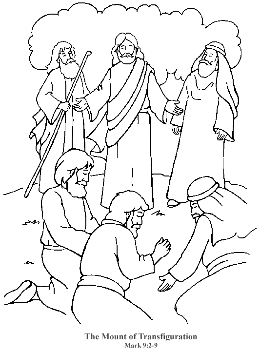 Jesus Transfiguration Coloring Page - Coloring Pages